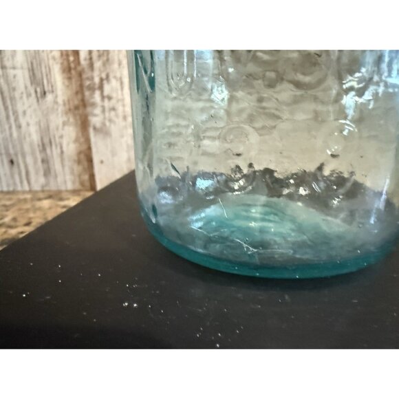 Mason's Hero Cross Patent Nov. 30 1858 Blue Glass Canning Jar Pint Size - Picture 14 of 16